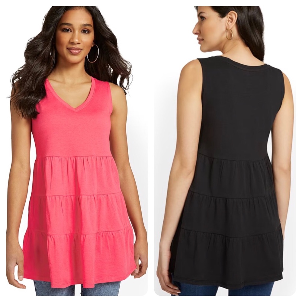 NY&C V-Neck Tiered Tee Tunic